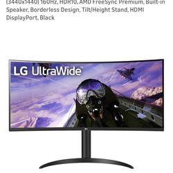 34 in Lg Gaming Monitor 160 htz Curve Like New