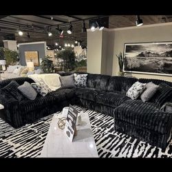 Brand New Ashley Midnight Madness Sectional 