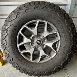 5 2023 FORD BRONCO RIMS WITH BFG ALL TERRAIN KO2 TIRES 285/70/R17