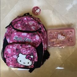 Hello Kitty Backpack And Pencil Box