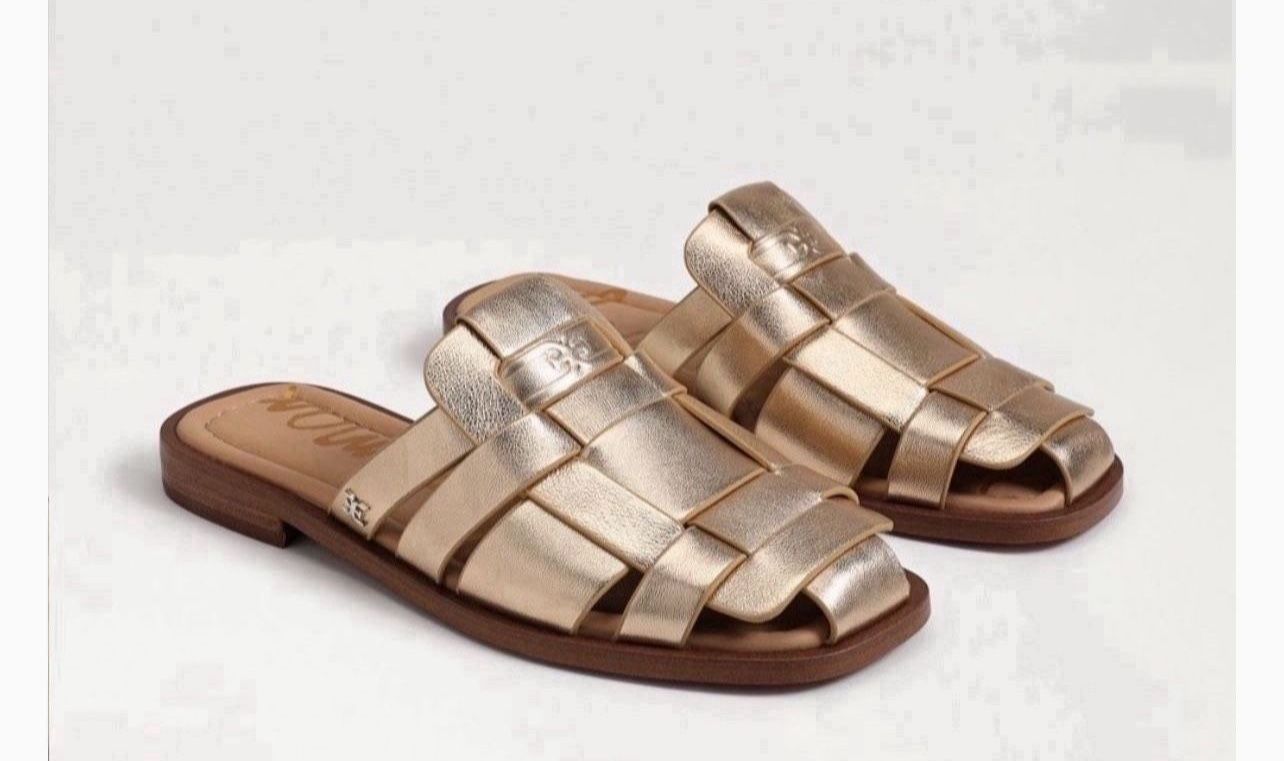 Sam Edelman Dina Fisherman Leather Slip On Mule Sandals