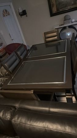 Green Dining Table with Chairs
