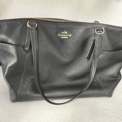 Black Leather Tote Bag