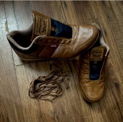 Levi's Men's Brown Synthetic Sneakers Lace Up Logo Size US 12 EUR 46.5 UK 11