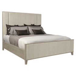 Linea Cerused Greige King Panel Bed