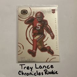 Trey Lance Los Angeles Chargers QB Chronicles Rookie Card.