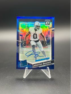 2023 Panini Donruss Optic - Rated Rookie Jakorian Bennett Blue Prizm RC Auto