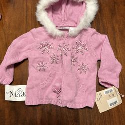 N Kids Pink Sweater Jacket 12 Months 