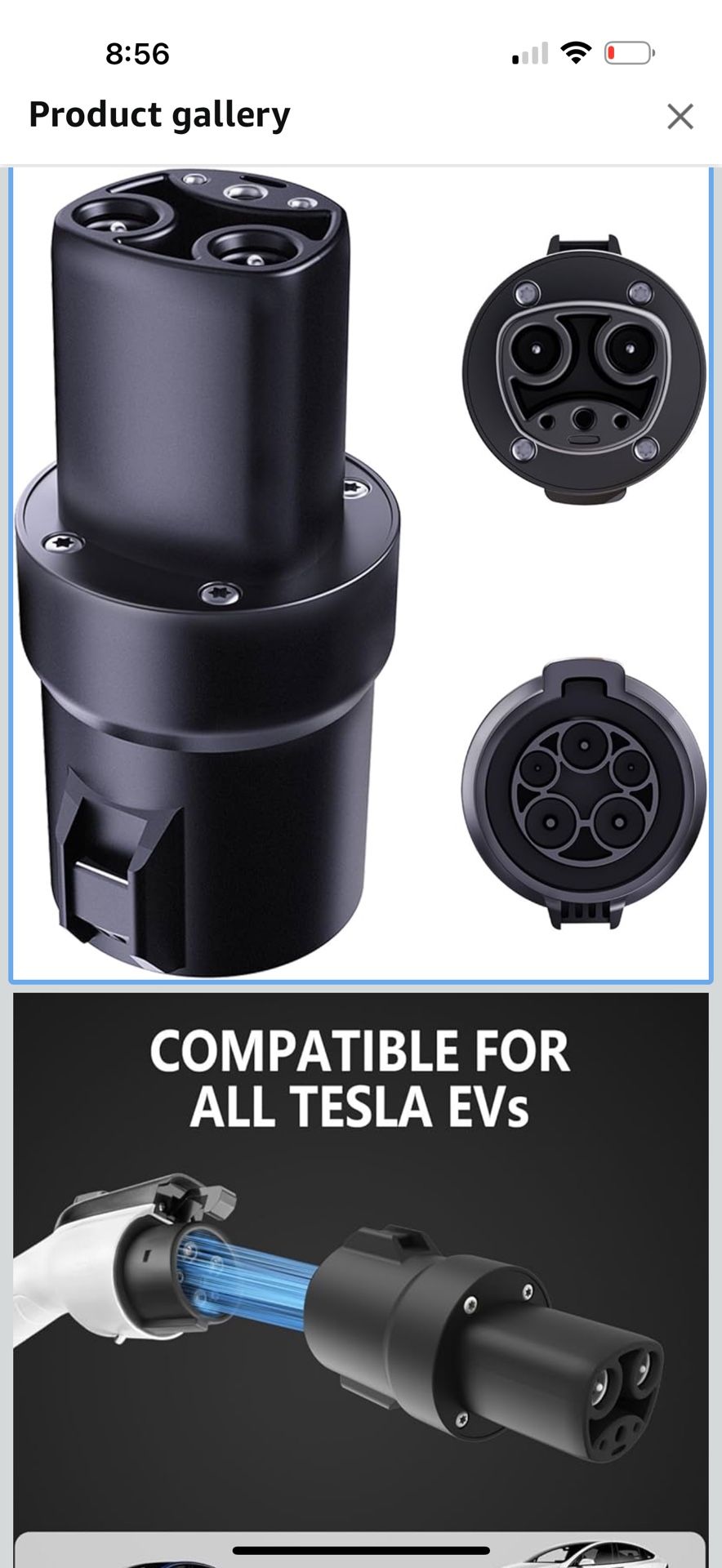 J1772 Charging Adapter for Tesla Model 3, Y, S, X, and Cybertruck, Safety Certified, 80A/250V, Compatible with Level 1/2 ev Charger, CCS to NACS Adapt