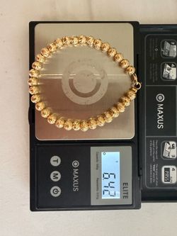 Pulsera en balines diamantados # 6 oro 18k