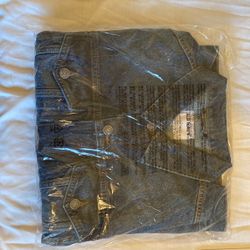 OLD NAVY Womens Classic Stretch Med Wash Denim Blue Jean Trucker Jacket Sz Large