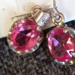 Es Un Par De Aretes Y Dije Con Piedras De Sterling Silver 925