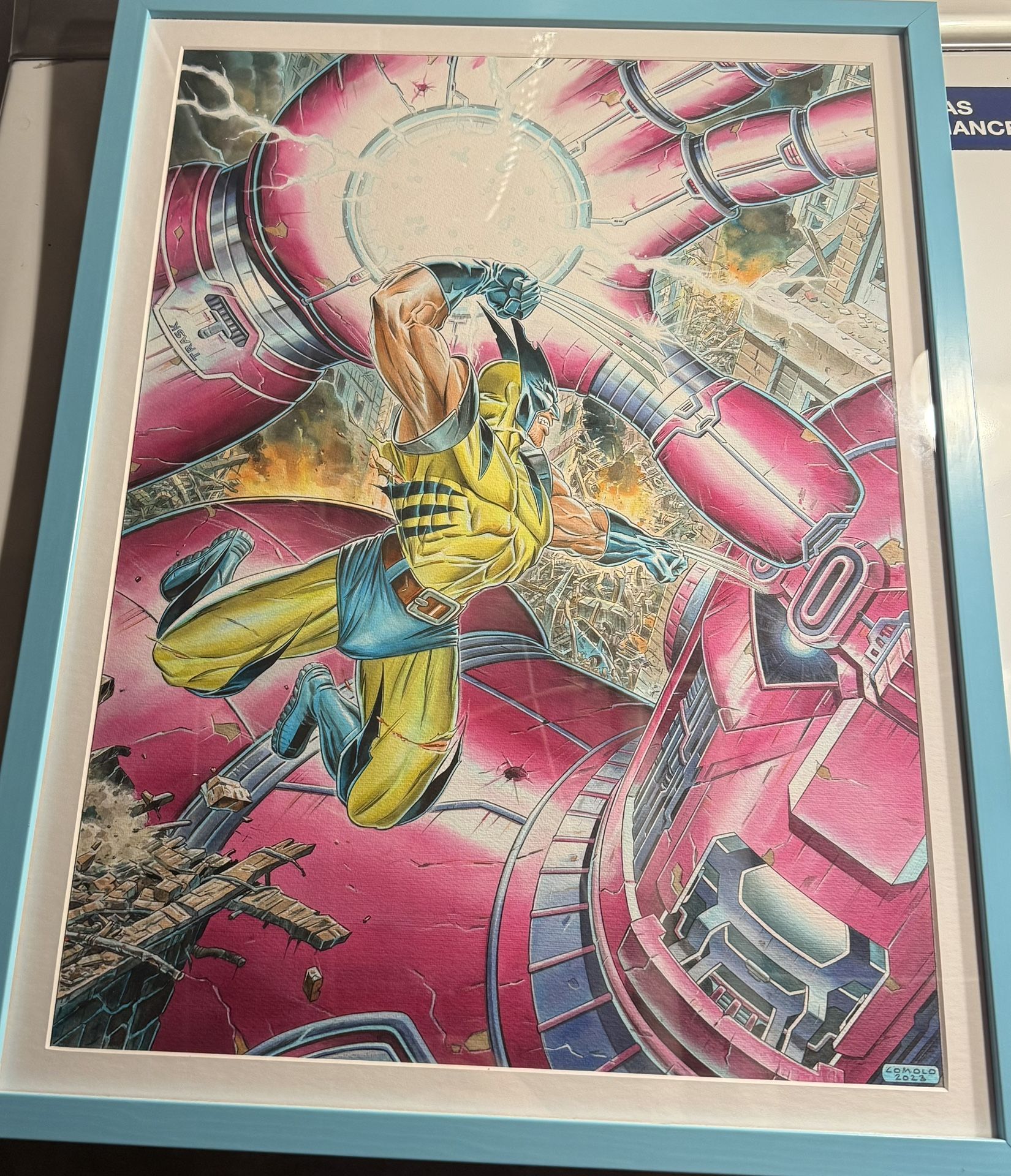 Original Giorgio Comolo Wolverine Drawing 16x20 Professionally Framed Matted