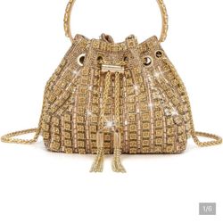 Luxury Gold Crystal Clutch Purse - Sparkling Evening Bag $59 $49 Pay in 4 interest-free payments of $14.75 with 