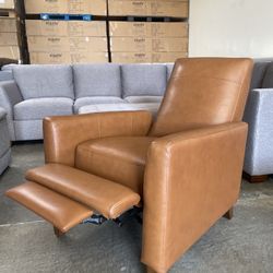 OUTLET | COSTCO Ridgefield Leather Pushback Recliner Chair, Brown