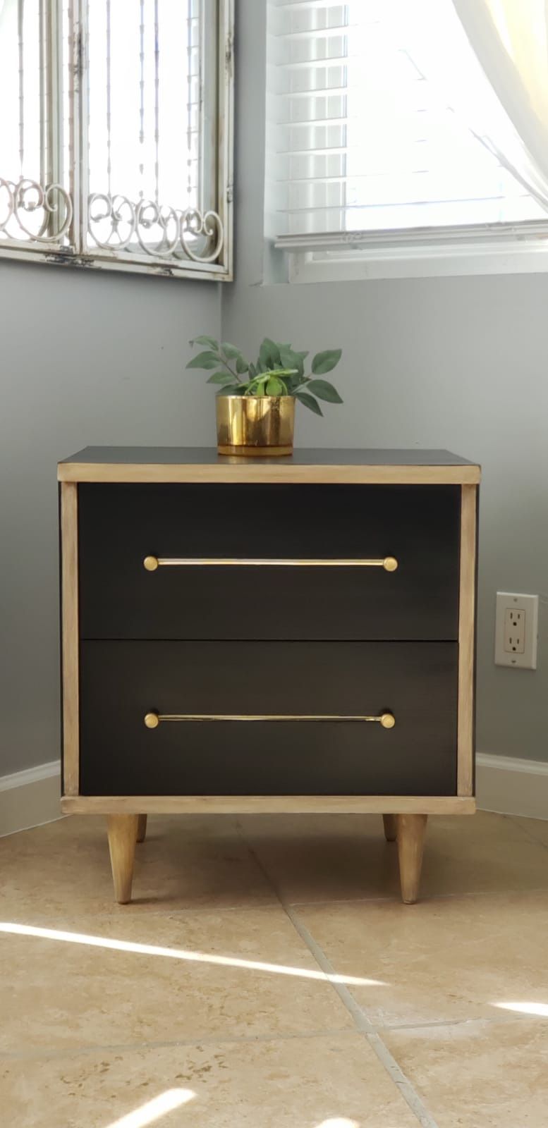 Black & Cream Nightstand 