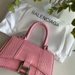 Balenciaga Pink Alligator Clutch