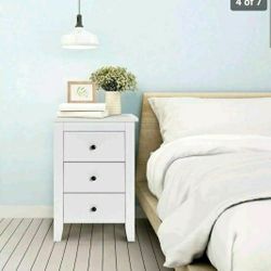 Nightstand End Beside Table Drawers Modern Storage Bedroom Furniture