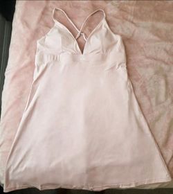 Alo Yoga Airbrush Splendor Slip Dress XL Light Pink V-Neck Strappy NWT