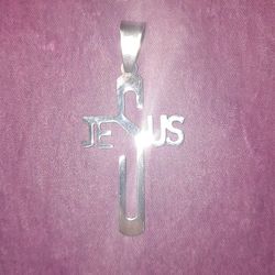 STAINLESS STEEL JESUS NECKLACE AMULET PENDANT PENDULUM 