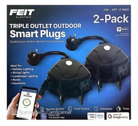 *NEW* Feit Electric Triple Outlet Outdoor Smart Plugs, 2-Pack, WiFi