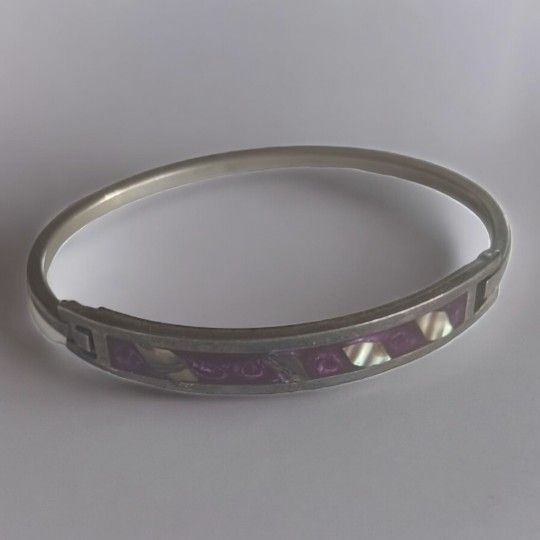 Vintage Alpaca Bracelet, Mother of Pearl