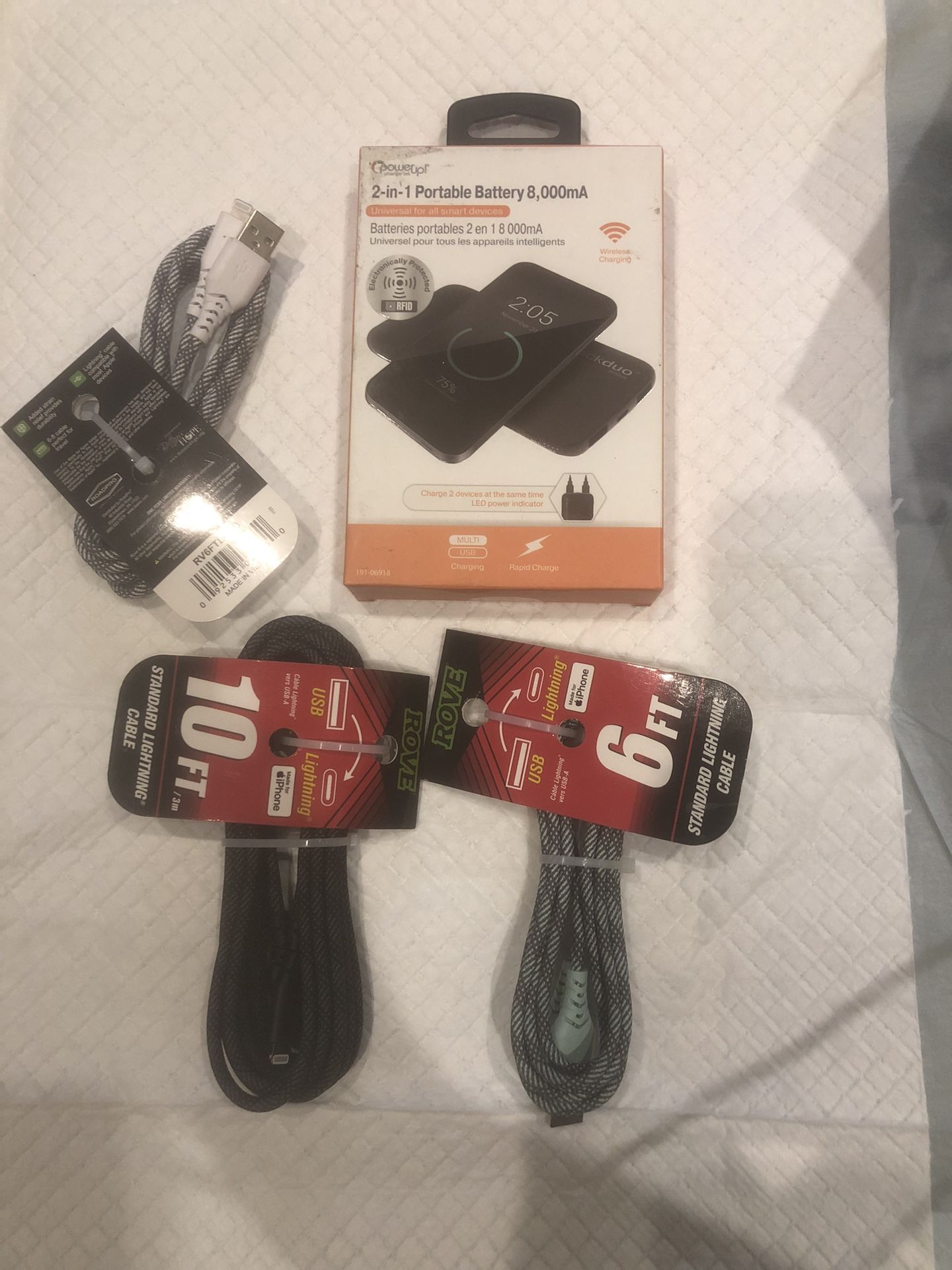 Portable Charger + iPhone Chargers Brand (3 Total)