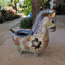 Beautiful Painted Horse Clay Pots . (Planters) Plants, Pottery, Talavera. First come first serve