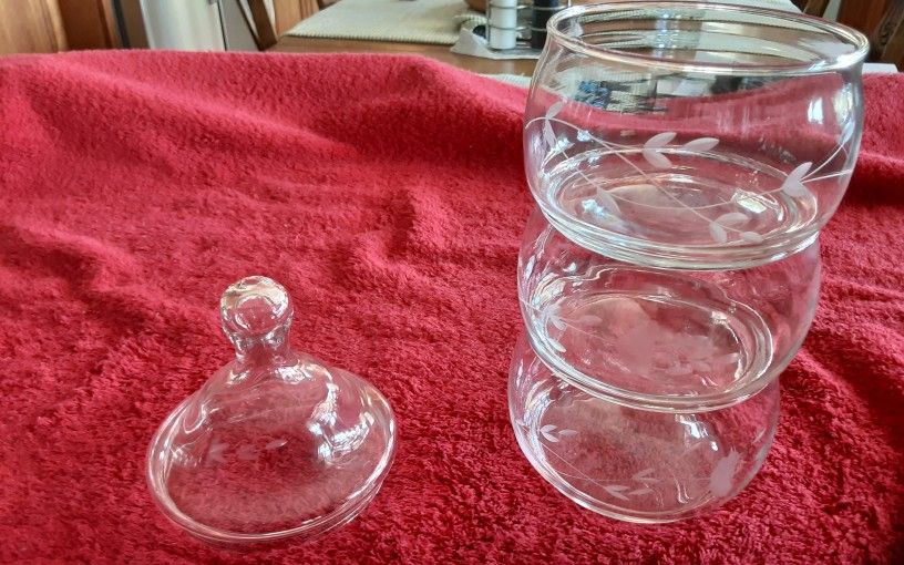 Princess House Canisters, 4 Piece Sets, $15 Each Set. I Have Several Sets. GREAT CHRISTMAS GIFTS!!!!!!