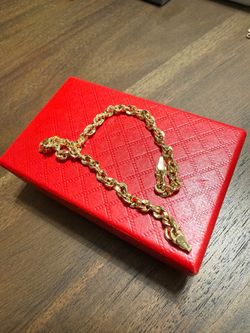 18K Solid Italian Gold Link Chain Bracelet – Brand New