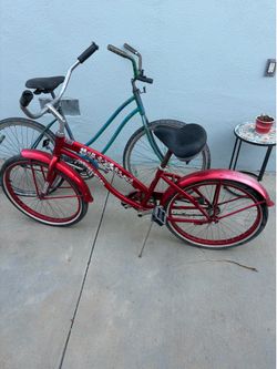 Used bicycles red cruiser and vintage cruiser $50 each