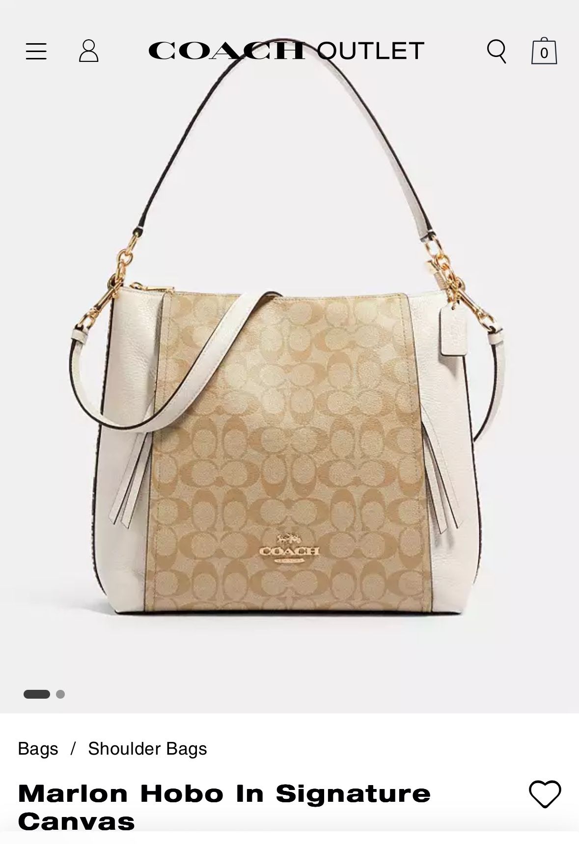 Coach Purse Marlon Hobo In Signature Canvaso