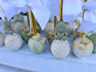 Sage Green Cake Pop Baby Shower Theme