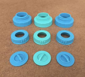 3 Bottle Nipple Adapters - converts wide neck bottles (Playtex Drop-In) to standard nipple size