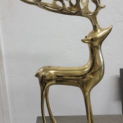 Solid Brass Deer Candelabra – 10 Candle Holders – Heavy & Unique