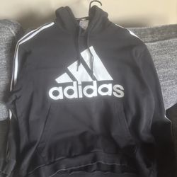 Adidas Men’s Black and White Hoodie 