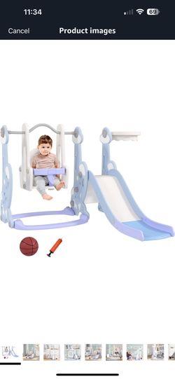 Kids Indoor Swing & Slide Set