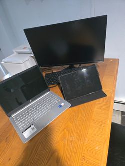Laptop and monitor