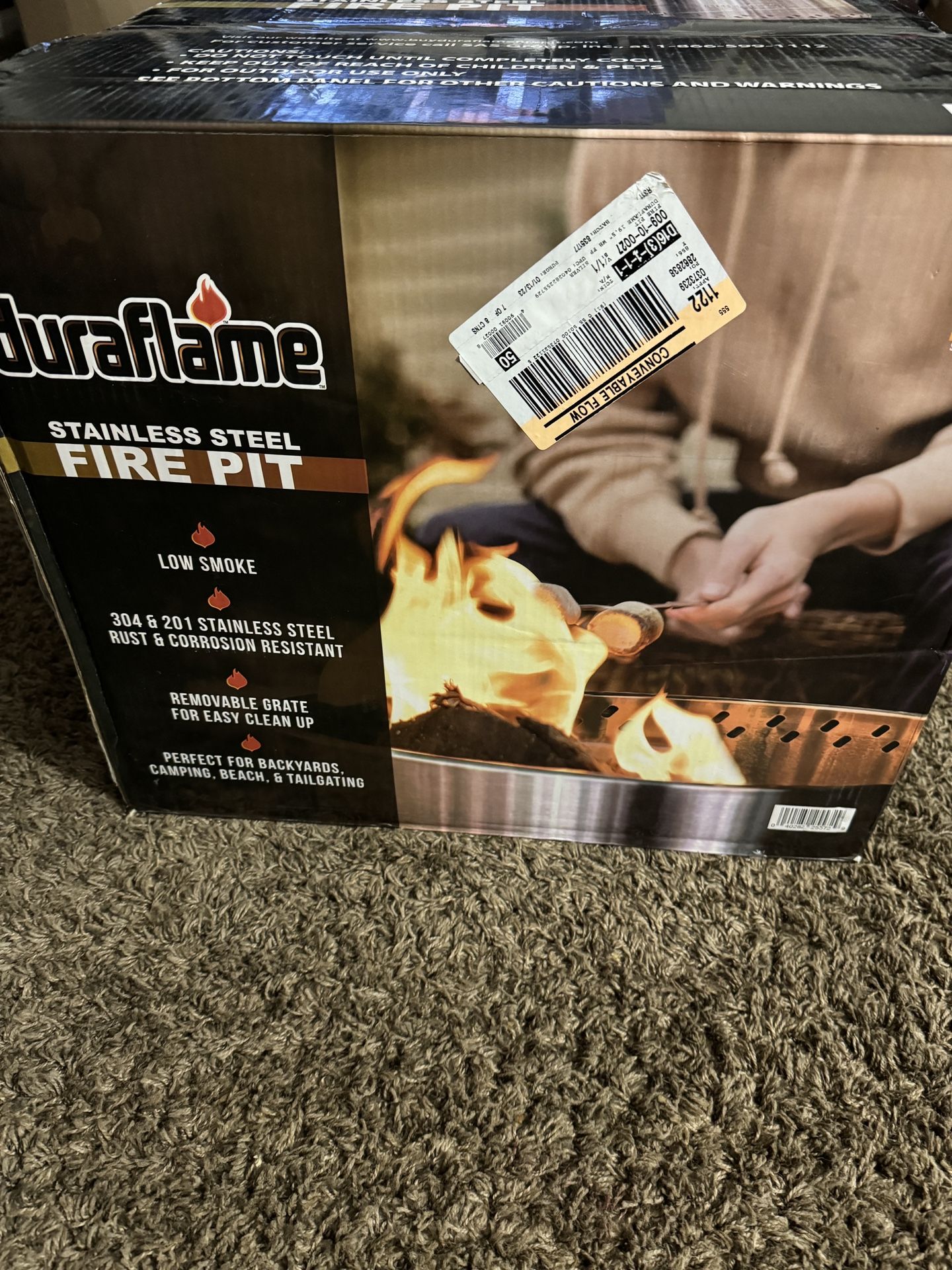 Duraflame 19" Low Smoke Fire Pit for Camping, Tailgating, and Beach