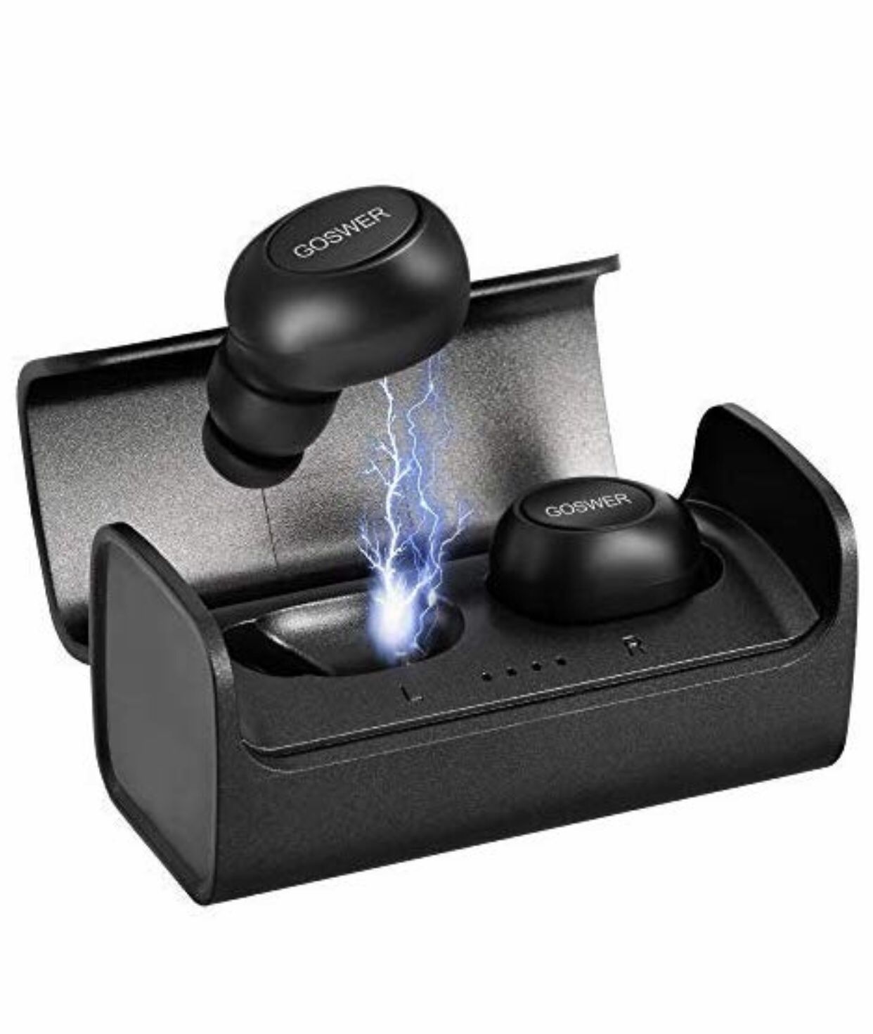 Wireless Earphones Goswer Bluetooth Headphone Mini Dual Earbuds Stereo Sound Waterproof Sport Earphones with Mic 400mAh portable Charging Box for iPh
