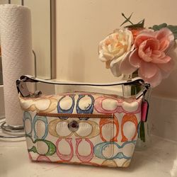 Signature Coach Logo Monogram Purse -Small Multicolor 