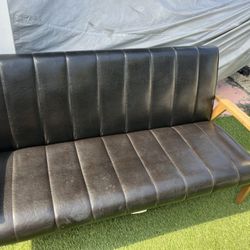 Nice Leather Sofa For Tiki Or Porch Or Indoors