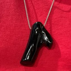 vintage black Coral Natural Branch pendant