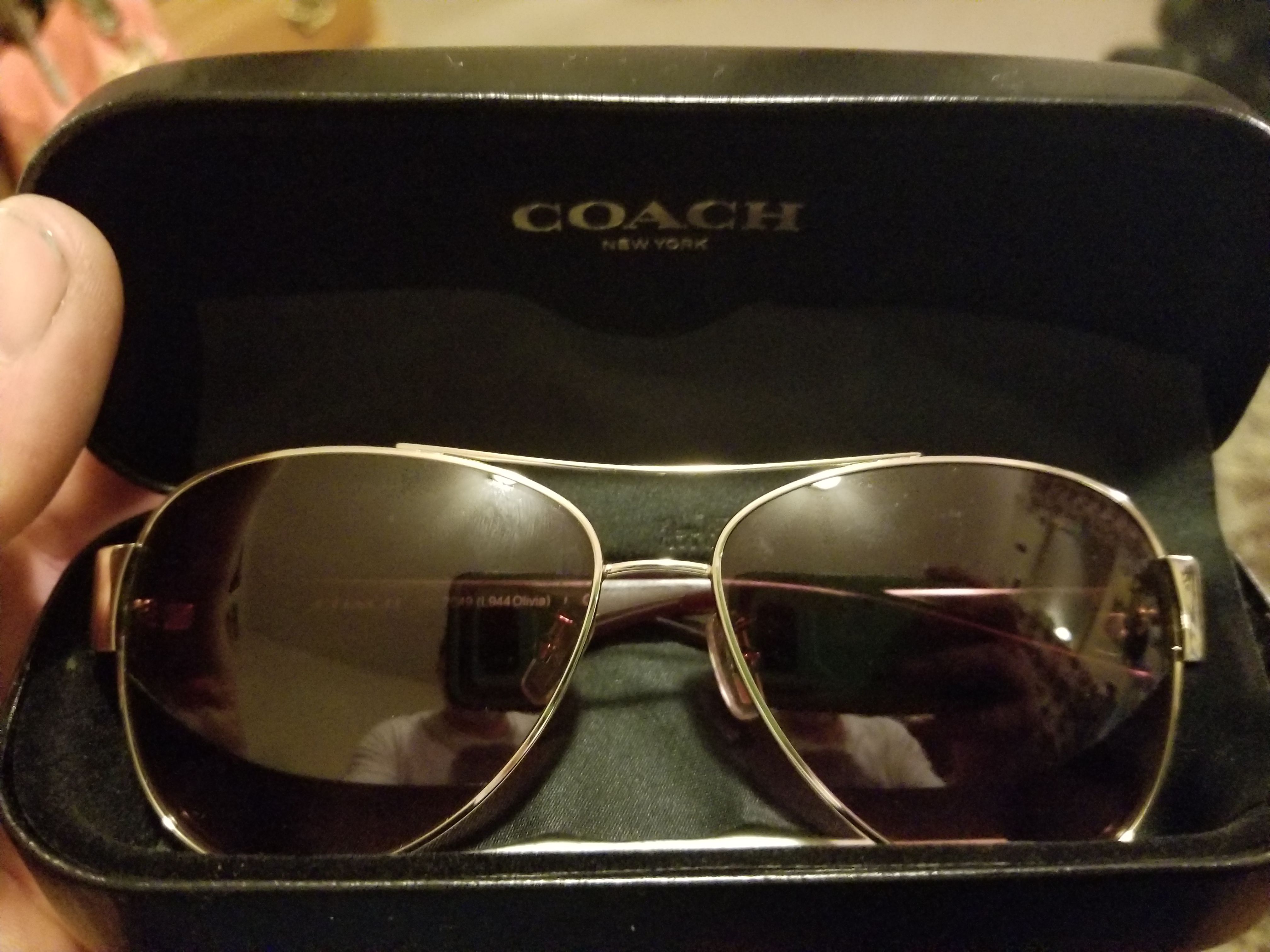 New Coach aviator sunglasses.