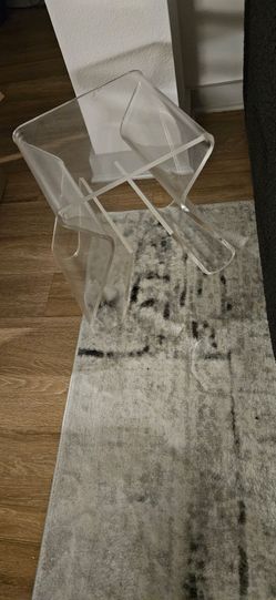 Acrylic side accent tables. The bigger one holds magazines