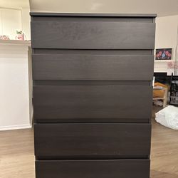 Ikea 5 Drawer Dresser Black