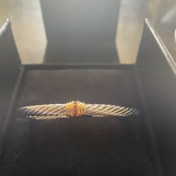 David Yurman Cable Bracelet Gold / Ruby