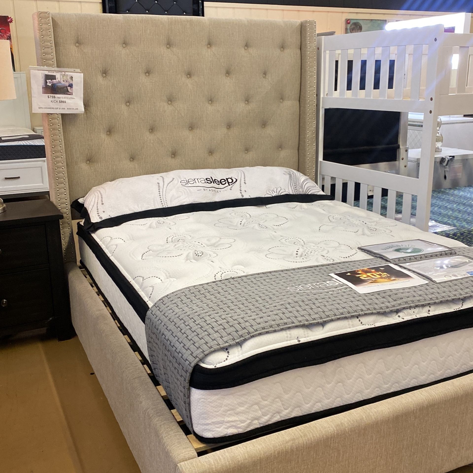 Queen Bed ( mattress not included on price)