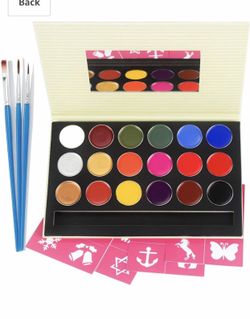 Face Paint Kit for Kids and Adults,100% Safe Non-Toxic Halloween Face Painting Kits for Senstive Skin with 18 Colors