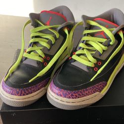 Air Jordan 3 Retro GS “Black Atomic Red” Size 6y ~ Womens 7.5